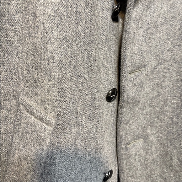 Vintage 1970’s Men's Gray Pea Coat with Faux Fur Collar - Picture 2 of 6